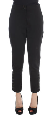 Ermanno Scervino Black Cotton Blend Capri Cropped Pants